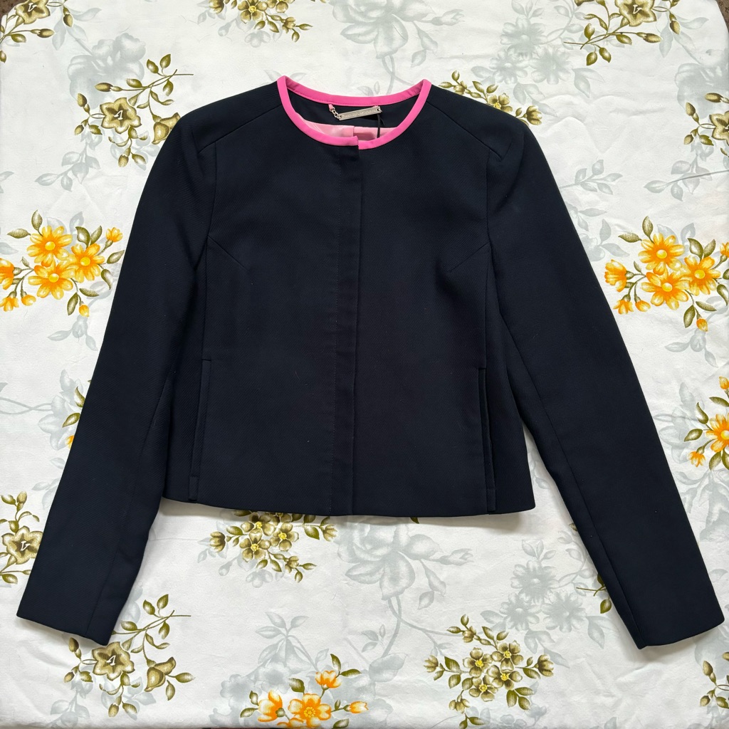 Diane Von Furstenberg Size 4 Navy Blazer Nwt